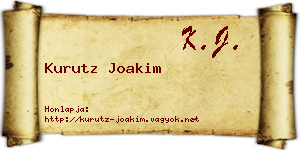 Kurutz Joakim névjegykártya